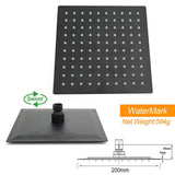 Darrahopens Furniture > Bathroom > Shower Heads & Screens WELS Matt Black 8" Shower Head 3 Modes Handheld Gooseneck Arm Square 2in1 Set Mixer