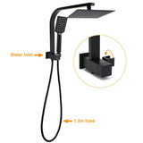Darrahopens Furniture > Bathroom > Shower Heads & Screens WELS Matt Black 8" Shower Head 3 Modes Handheld Gooseneck Arm Square 2in1 Set Mixer