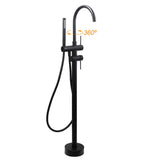 Darrahopens Furniture > Bathroom > Shower Heads & Screens WELS Matt Black Bathtub Filler Free Standing Mixer Faucet Tap Spout HandHeld Set