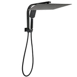 Darrahopens Furniture > Bathroom > Shower Heads & Screens WELS Matt Black Dual Set 16" Extra Large Shower Head 3 Modes Handheld Gooseneck Arm Diverter