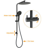 Darrahopens Furniture > Bathroom > Shower Heads & Screens WELS Matt Black Dual Shower 12" Large Shower Rain Head + Handheld Silde Wall Rail Mixer Set