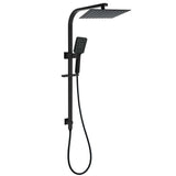 Darrahopens Furniture > Bathroom > Shower Heads & Screens WELS Matt Black Dual Shower Set 10" Square Rain Head Handheld Silde Rail Arm Kit