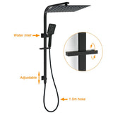 Darrahopens Furniture > Bathroom > Shower Heads & Screens WELS Matt Black Dual Shower Set Large 16" Rainfall Head 3 Modes Handheld Silding Rail Combo Mixer