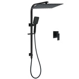 Darrahopens Furniture > Bathroom > Shower Heads & Screens WELS Matt Black Dual Shower Set Large 16" Rainfall Head 3 Modes Handheld Silding Rail Combo Mixer