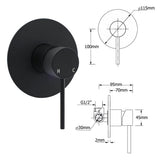 Darrahopens Furniture > Bathroom > Shower Heads & Screens WELS Matt Black Round 2in1 8" Shower Head Sliding Rail Arm 3 Modes Handheld Mixer Set