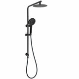 Darrahopens Furniture > Bathroom > Shower Heads & Screens WELS Matt Black Round 2in1 8" Shower Head Sliding Rail Arm 3 Modes Handheld Set