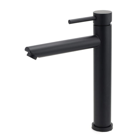 Darrahopens Furniture > Bathroom > Shower Heads & Screens WELS Matt Black Round Tall Basin Mixer Vanity Bathroon Sink Tap Laundry Faucet