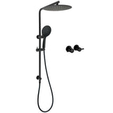 Darrahopens Furniture > Bathroom > Shower Heads & Screens WELS Matt Black Shower Set 12" Large Rain Head Handheld Sliding Rail Arm Round Taps