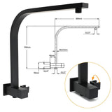 Darrahopens Furniture > Bathroom > Shower Heads & Screens WELS Matt Black Square 10" Shower Head 3 Modes Handheld Gooseneck Arm Twin Taps Set