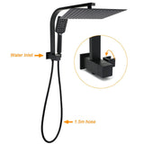 Darrahopens Furniture > Bathroom > Shower Heads & Screens WELS Matt Black Twin Set 12" Large Shower Head 3 Modes Handheld Gooseneck Arm Diverter