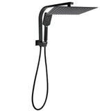 Darrahopens Furniture > Bathroom > Shower Heads & Screens WELS Matt Black Twin Set 12" Large Shower Head 3 Modes Handheld Gooseneck Arm Diverter