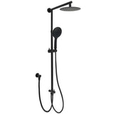 Darrahopens Furniture > Bathroom > Shower Heads & Screens WELS Matt Black Twin Shower 8" Round Head Set Sliding Rail 3 Mode Handheld Rose