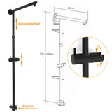 WELS Matt Black Twin Shower 8" Round Head Set Sliding Rail 3 Mode Handheld + Taps | darrahopens.com.au Premium AU Stock