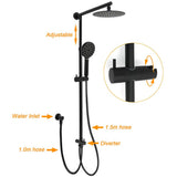 Darrahopens Furniture > Bathroom > Shower Heads & Screens WELS Matt Black Twin Shower 8" Round Rain Head Set Sliding Rail 3 Mode Handheld + Mixer