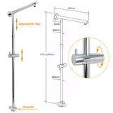 Darrahopens Furniture > Bathroom > Shower Heads & Screens WELS Round 12" Rain Dual Shower Head 3 Modes Handheld Wall Rail Chrome Mixer Valve Set