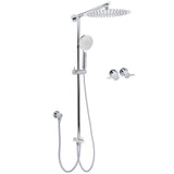 Darrahopens Furniture > Bathroom > Shower Heads & Screens WELS Round Large 12" Rain 2in1 Shower Head 3 Modes Handheld Wall Rail Brass Twin Taps