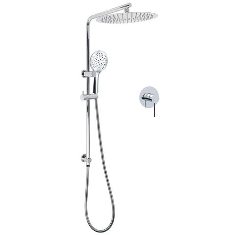 WELS Round Shower Head Handheld Sliding Rail Arm Chrome 12" Rainfall 2in1 Mixer Set | darrahopens.com.au Premium AU Stock