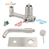 Darrahopens Furniture > Bathroom > Shower Heads & Screens WELS Round Wall Mounted Basin Vanity Mixer Bath Tub Faucet Spout Brushed Nickel