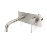 Darrahopens Furniture > Bathroom > Shower Heads & Screens WELS Round Wall Mounted Basin Vanity Mixer Bath Tub Faucet Spout Brushed Nickel