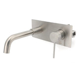 Darrahopens Furniture > Bathroom > Shower Heads & Screens WELS Round Wall Mounted Basin Vanity Mixer Bath Tub Faucet Spout Brushed Nickel