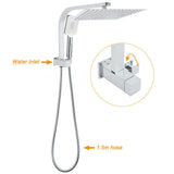 Darrahopens Furniture > Bathroom > Shower Heads & Screens WELS Square Chrome 12" Shower Head 3 Mode Handheld Diverter Wall Arm 2in1 Set + Mixer