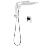 WELS Square Chrome 12" Shower Head 3 Mode Handheld Diverter Wall Arm 2in1 Set + Mixer | darrahopens.com.au Premium AU Stock