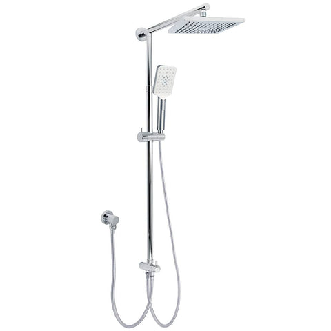 Darrahopens Furniture > Bathroom > Shower Heads & Screens WELS Square Chrome Shower 8" Rainfall Head 3 Mode Handheld Sliding Rail Wall Arm Set