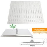 Darrahopens Furniture > Bathroom > Shower Heads & Screens WELS Square Extra Large 16" Shower Head 3 Mode Handheld Diverter Wall Arm 2in1 Set + Taps