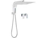 Darrahopens Furniture > Bathroom > Shower Heads & Screens WELS Square Extra Large 16" Shower Head 3 Mode Handheld Diverter Wall Arm 2in1 Set + Taps