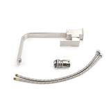 Darrahopens Furniture > Bathroom > Shower Heads & Screens WELS Square Kitchen Sink Laundry Mixer 360º Swivel Faucet Tap Set Brushed Nickel