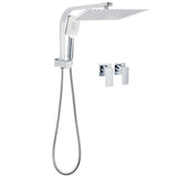 Darrahopens Furniture > Bathroom > Shower Heads & Screens WELS Square Large 12" Shower Head 3 Mode Handheld Diverter Wall Arm 2in1 Set + Taps