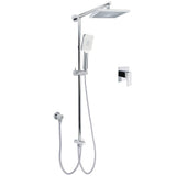 Darrahopens Furniture > Bathroom > Shower Heads & Screens WELS Square Plastic Shower 8" Rainfall Head 3 Mode Handheld Sliding Rail Wall Arm With Mixer