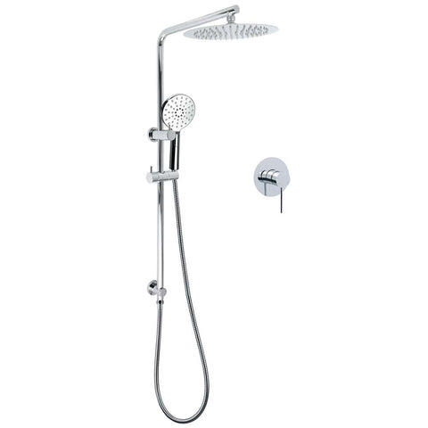 WELS Twin Shower Set 10" Rainfall Head 3 Modes Handheld Rose Silde Rail Chrome Round Mixer | darrahopens.com.au Premium AU Stock