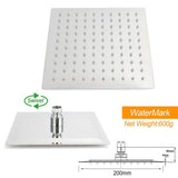Darrahopens Furniture > Bathroom > Shower Heads & Screens WELS Twin Square Shower Set 8" Rain Shower Head 3 Function Handheld Rail Arm Combo