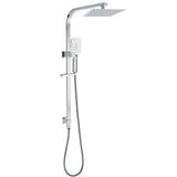 Darrahopens Furniture > Bathroom > Shower Heads & Screens WELS Twin Square Shower Set 8" Rain Shower Head 3 Function Handheld Rail Arm Combo
