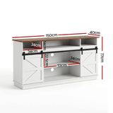 Darrahopens Furniture > Bathroom > Sinks Artiss Buffet Sideboard Cabinet 150cm 3-Tier Kitchen Storage Sliding Doors White In Australia - Darrahopens