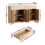 Darrahopens Furniture > Bathroom > Sinks Artiss Buffet Sideboard Cabinet Kitchen Storage Cupboard Marble 2 Drawers Pine In Australia - Darrahopens