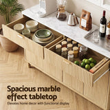 Darrahopens Furniture > Bathroom > Sinks Artiss Buffet Sideboard Cabinet Kitchen Storage Cupboard Marble 2 Drawers Pine In Australia - Darrahopens