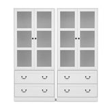 Darrahopens Furniture > Bathroom > Sinks Artiss Buffet Sideboard Cabinets X2 180cm Hutch Storage Kitchen Clear Door White In Australia - Darrahopens