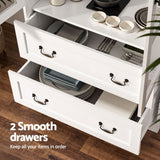Darrahopens Furniture > Bathroom > Sinks Artiss Buffet Sideboard Cabinets X2 180cm Hutch Storage Kitchen Clear Door White In Australia - Darrahopens