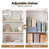 Darrahopens Furniture > Bathroom > Sinks Artiss Buffet Sideboard Cabinets X2 180cm Hutch Storage Kitchen Clear Door White In Australia - Darrahopens