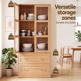 Darrahopens Furniture > Bathroom > Sinks Artiss Buffet Sideboard Cabinets X2 180cm Hutch Storage Kitchen Drawer Door Wood In Australia - Darrahopens