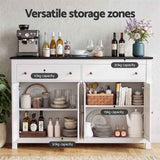 Darrahopens Furniture > Bathroom > Sinks Artiss Buffet Sideboard Storage Cabinet Kitchen Cupboard 2 Drawers 140CM Black In Australia - Darrahopens