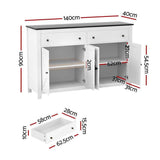 Darrahopens Furniture > Bathroom > Sinks Artiss Buffet Sideboard Storage Cabinet Kitchen Cupboard 2 Drawers 140CM Black In Australia - Darrahopens