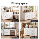Darrahopens Furniture > Bathroom > Sinks Artiss Buffet Sideboard Storage Cabinet Kitchen Cupboard 2 Drawers 140CM Black In Australia - Darrahopens