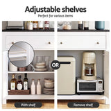 Darrahopens Furniture > Bathroom > Sinks Artiss Buffet Sideboard Storage Cabinet Kitchen Cupboard 2 Drawers 140CM Black In Australia - Darrahopens