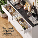 Darrahopens Furniture > Bathroom > Sinks Artiss Buffet Sideboard Storage Cabinet Kitchen Cupboard 2 Drawers 140CM Black In Australia - Darrahopens