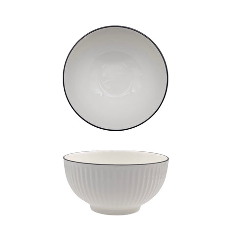 Darrahopens Furniture > Bathroom > Sinks bulk 24 Sorrento Porcelain Embossed Bowl w Black Rim 6.5'' 16cm