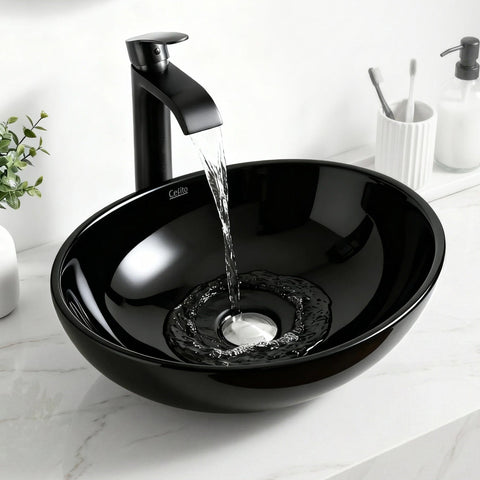 Darrahopens Furniture > Bathroom > Sinks Cefito Bathroom Basin Ceramic Vanity Sink Hand Wash Bowl 41x34cm