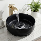 Darrahopens Furniture > Bathroom > Sinks Cefito Bathroom Basin Ceramic Vanity Sink Vessel Bowl Wash Matte Black Round Countertop